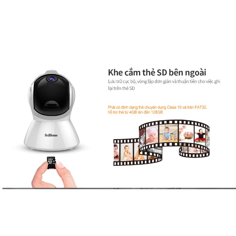 Camera Sricam SH025 Full HD 1080p - Chuẩn 2.0 Mpx  quay đêm đàm thoại 2 chiều  - Tích Hợp Cảm Biến AI Thông Min