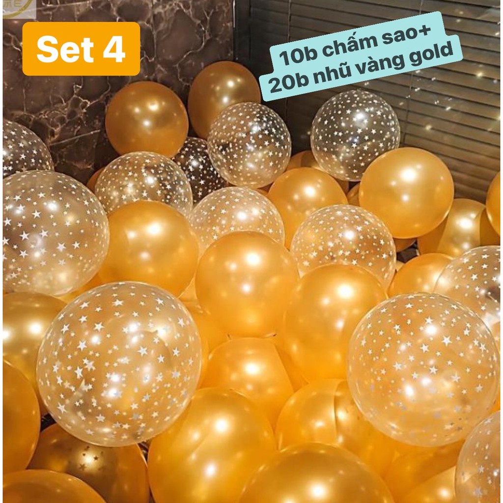 Bóng mix màu trang trí sinh nhật .( set 30 bóng ) .