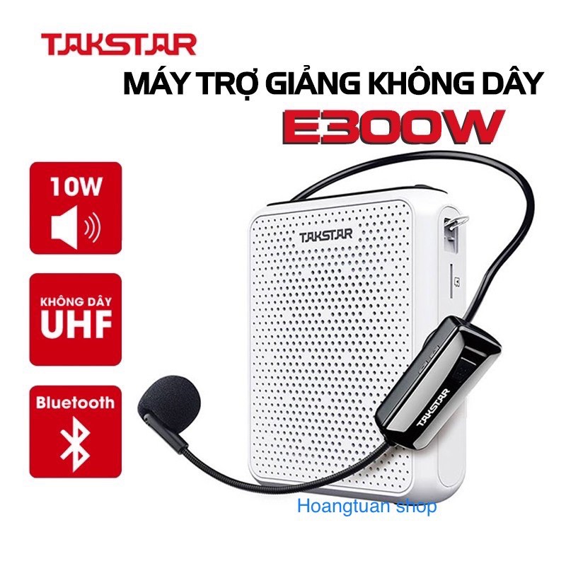 [Mã ELHACE giảm 4% đơn 300K] MÁY TRỢ GIẢNG TAKSTAR E300w ( mic không dây UHF) tặng míc có dây và củ sạc.