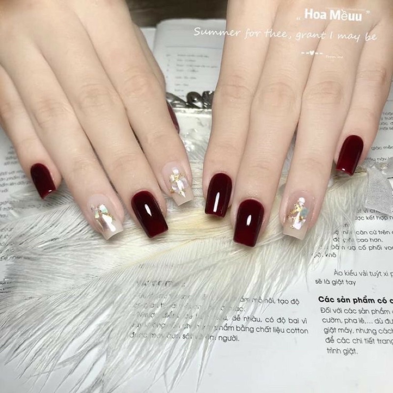 Nail box / móng up thiết kế tết tone đỏ