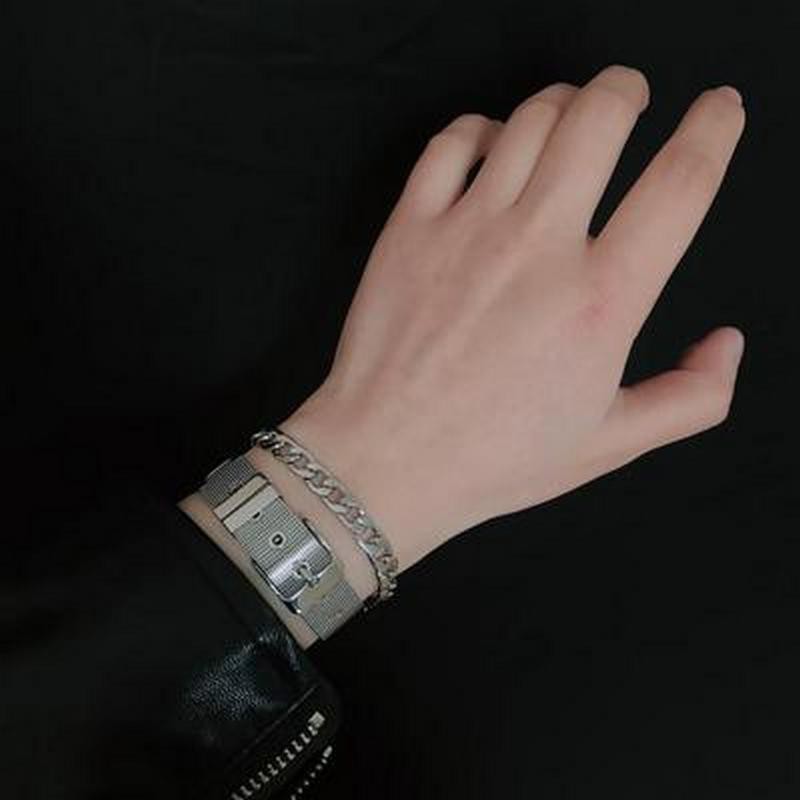 Vòng tay Vương Nhất Bác xích liền phụ kiện thời trang nam nữ lắc tay Unisex phong cách Hàn Quốc