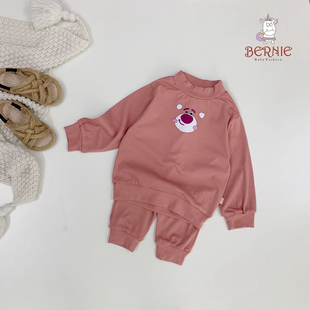_Bộ Cotton Zip in mặt thú ngộ nghĩnh cho bé trai/gái 8 đến 22kg