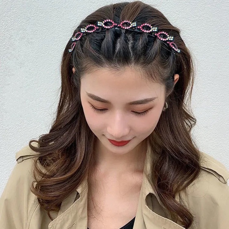 Kẹp tóc đính đá nhiều lớp xinh xắn cho nữ