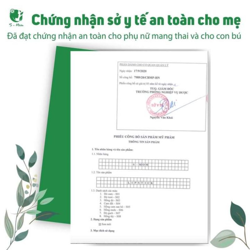 Son Lụa S.mom Son Không Chì Cho Mẹ Bầu