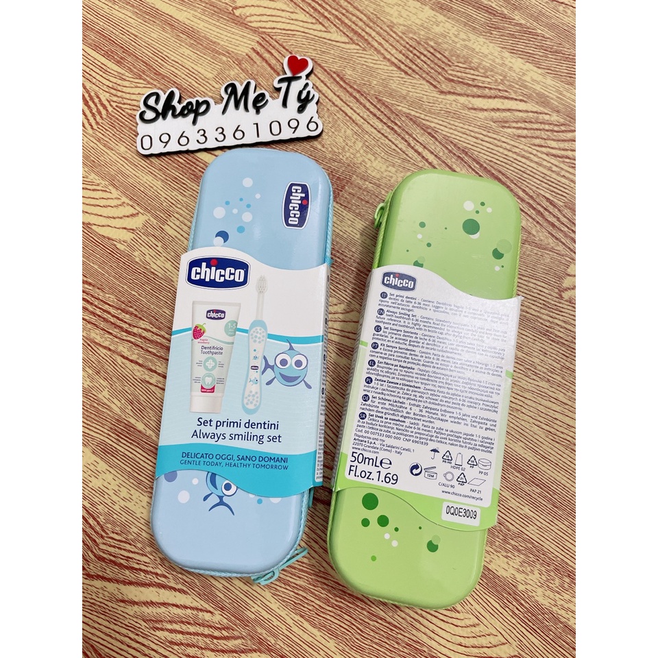 Combo Kem đánh răng Dâu Chicco 50ml + Bàn chải đánh răng Chicco cho bé từ 1 tuổi