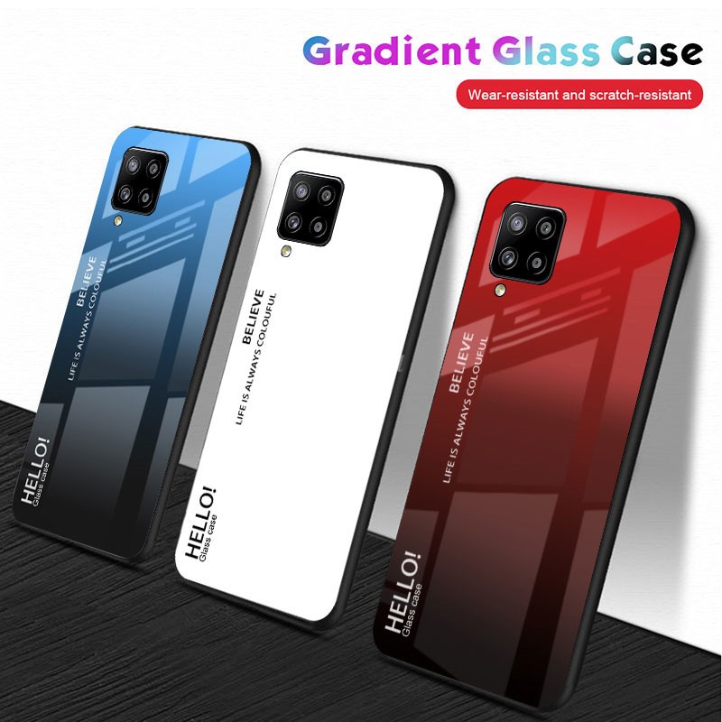Ốp điện loại lưng kính cường lực màu Gradient cho Samsung Galaxy A12 | BigBuy360 - bigbuy360.vn