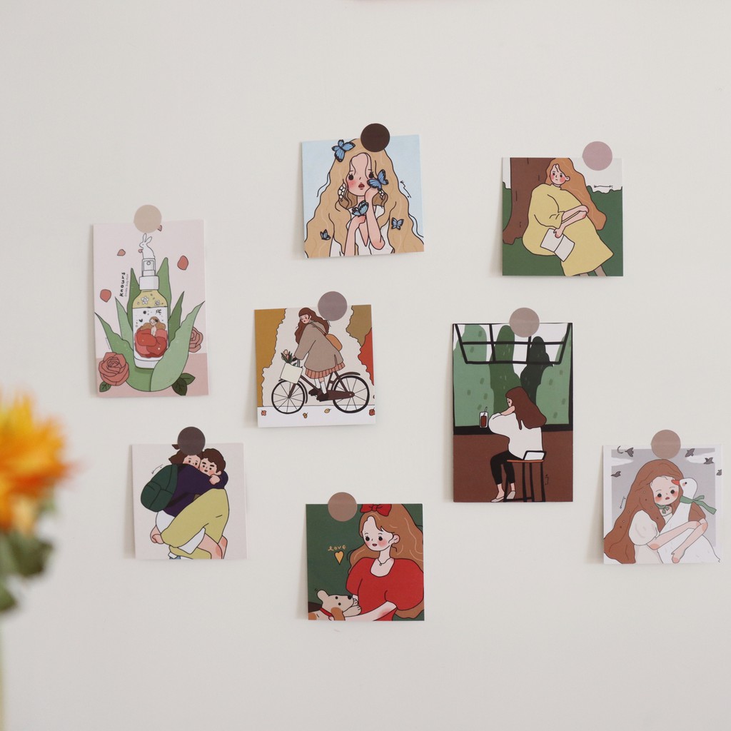 8PCS GaLiCiCi Cards Korean Girl Style Card Room Decoration Card Poster