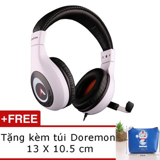 Headphone Ovann X4 (Trắng) + Ví đựng tai nghe Doremon