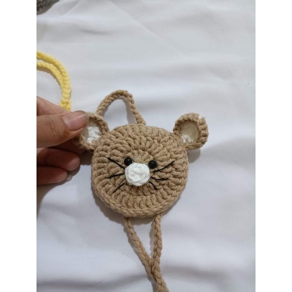 ( chọn mẫu + ghép tên ) Túi đựng tỏi hình con chuột cho bé