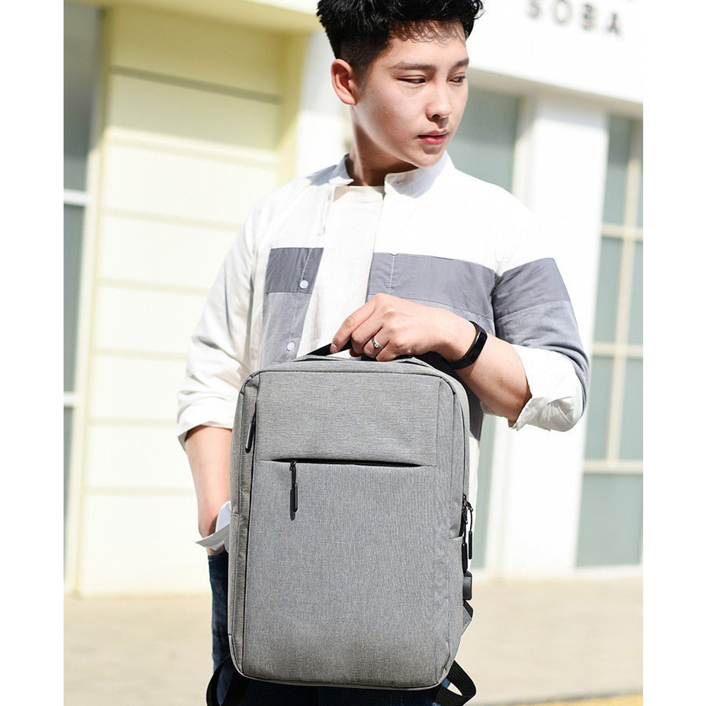 Balo Laptop, Cặp Đựng Laptop 15.6 inch Đẹp Và Chống Sốc Nhiều Ngăn Tặng Kèm Cổng Nối Cáp Sạc Tiện Lợi