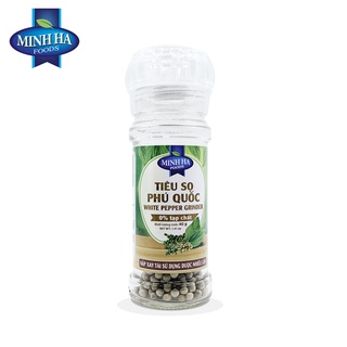 Tiêu sọ hạt Phú Quốc Minh Hà 40g - Hũ tiêu thủy tinh có nắp xay