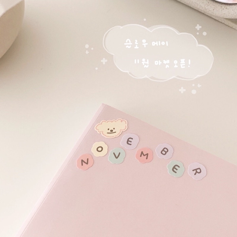 Miếng Dán Sticker HynBee Trang Trí Sổ Lưu Niệm Hình Bảng Chữ Cái Màu Kẹo Cute