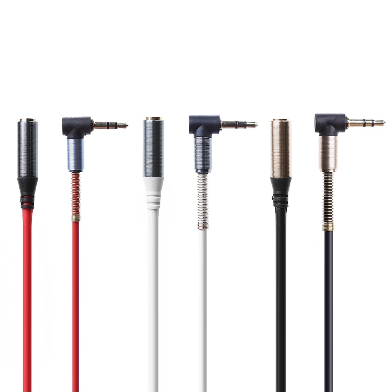 Dây cáp âm thanh nổi chuyển đổi đầu cắm sang lỗ cắm đầu xoay góc phải 90 độ 3.5mm 1m LI