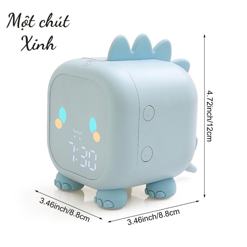 Đồng hồ kiêm đèn ngủ khủng long dễ thương