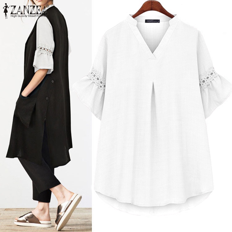 Zanzea Áo Ren Tay Lửng Thời Trang Dành Cho Nữ