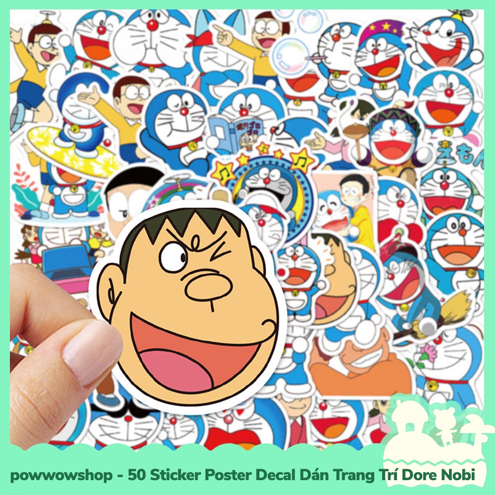 [Sẵn VN - Hỏa Tốc] 50 Sticker Decal Dán Trang Trí Đa Năng Cho Nhiều Vật Dụng Mẫu Dore Nobi The FriendShip Together