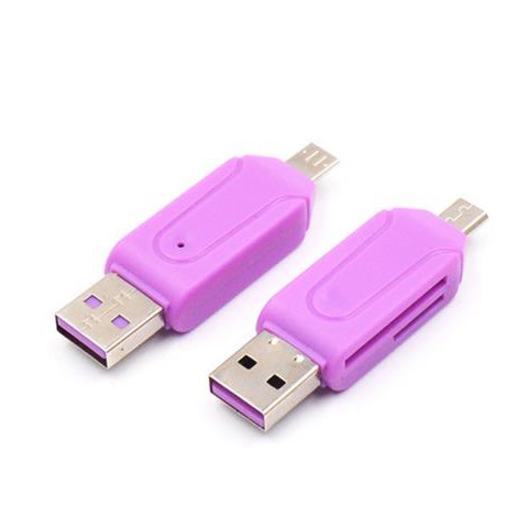 Đầu đọc thẻ nhớ tích hợp đầu USB OTG 2 trong 1 đa năng