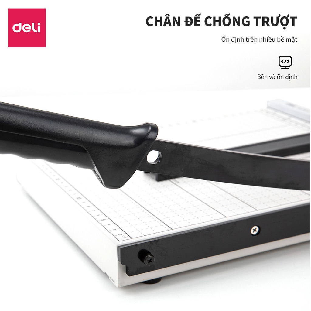 Bàn cắt giấy A4 Deli - Có thể chỉnh kích thước - Màu Trắng - 1 chiếc - 8014