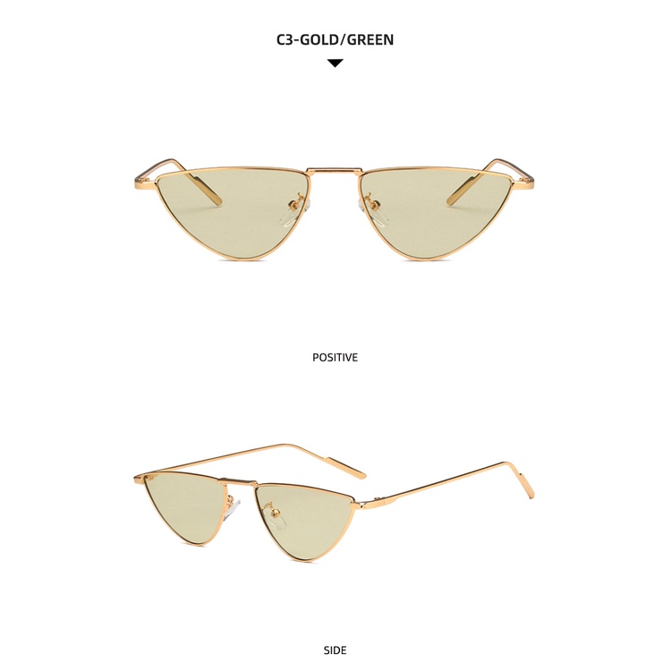 Kính mát gọng kim loại hình tam giác thời trang 2021