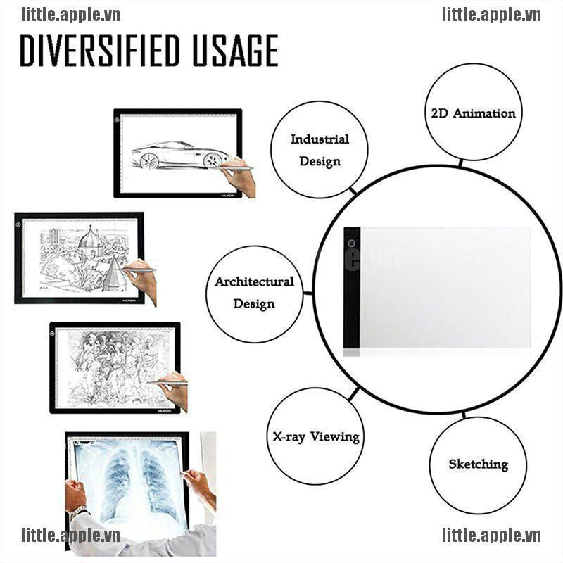 Tấm bảng đèn Led khổ giấy A5 cắm sạc usb hỗ trợ cho hoạt động vẽ tranh đọc sách