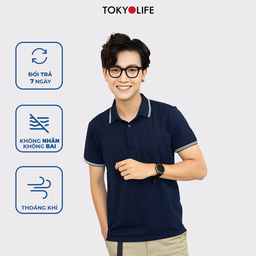 Áo Polo Nam Cotton Cao Cấp, Basic Sang Trọng Lịch Lãm TOKYOLIFE sang trọng, lịch thiệp N7POL013I