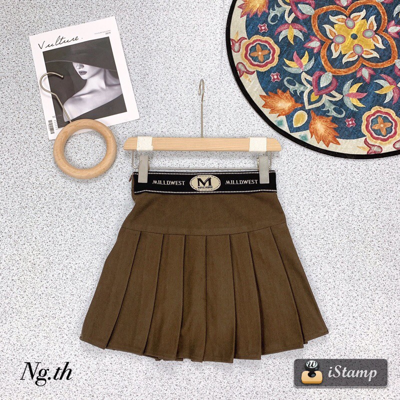 Chân váy dạ xếp li cạp chữ | BigBuy360 - bigbuy360.vn