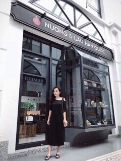Váy cotton lệch vai