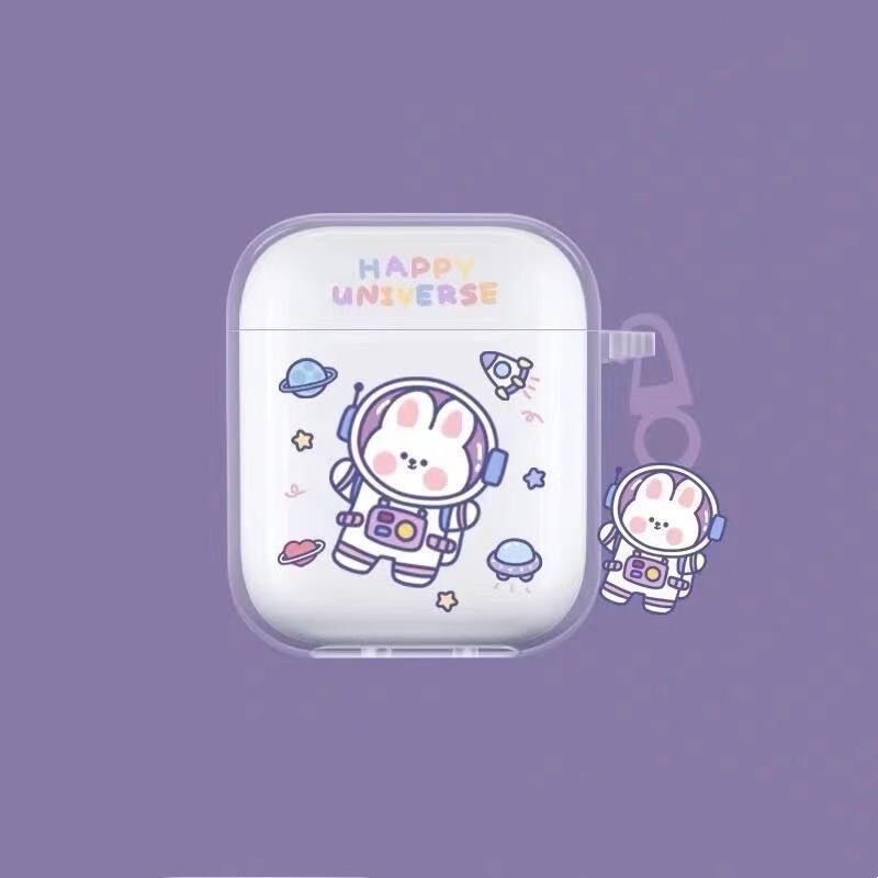 Vỏ bảo vệ tai nghe bluetooth Airpods bằng Sillicone dẻo, ốp Case cute, Airpods 2/pro - ỐP TRONG SUỐT- NUTACASE