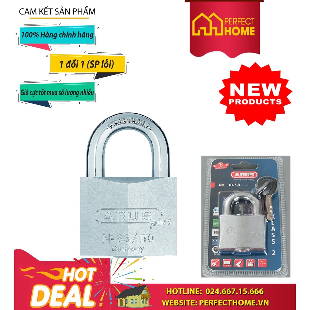 Khoá còng 2 đầu chống cắt Abus 88/50 50mm