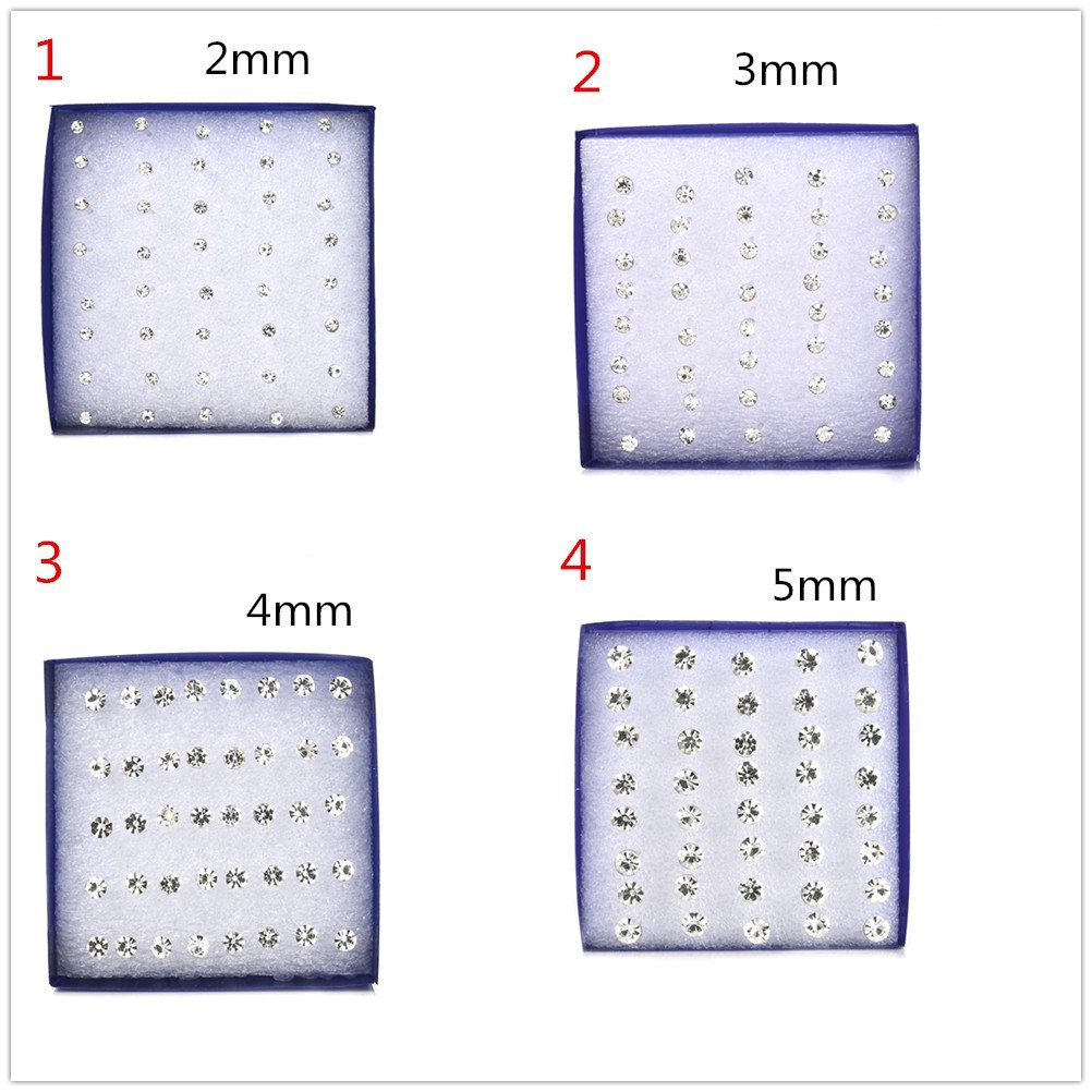 Bộ 20 đôi bông tai nhựa mini 2/3/4/5mm