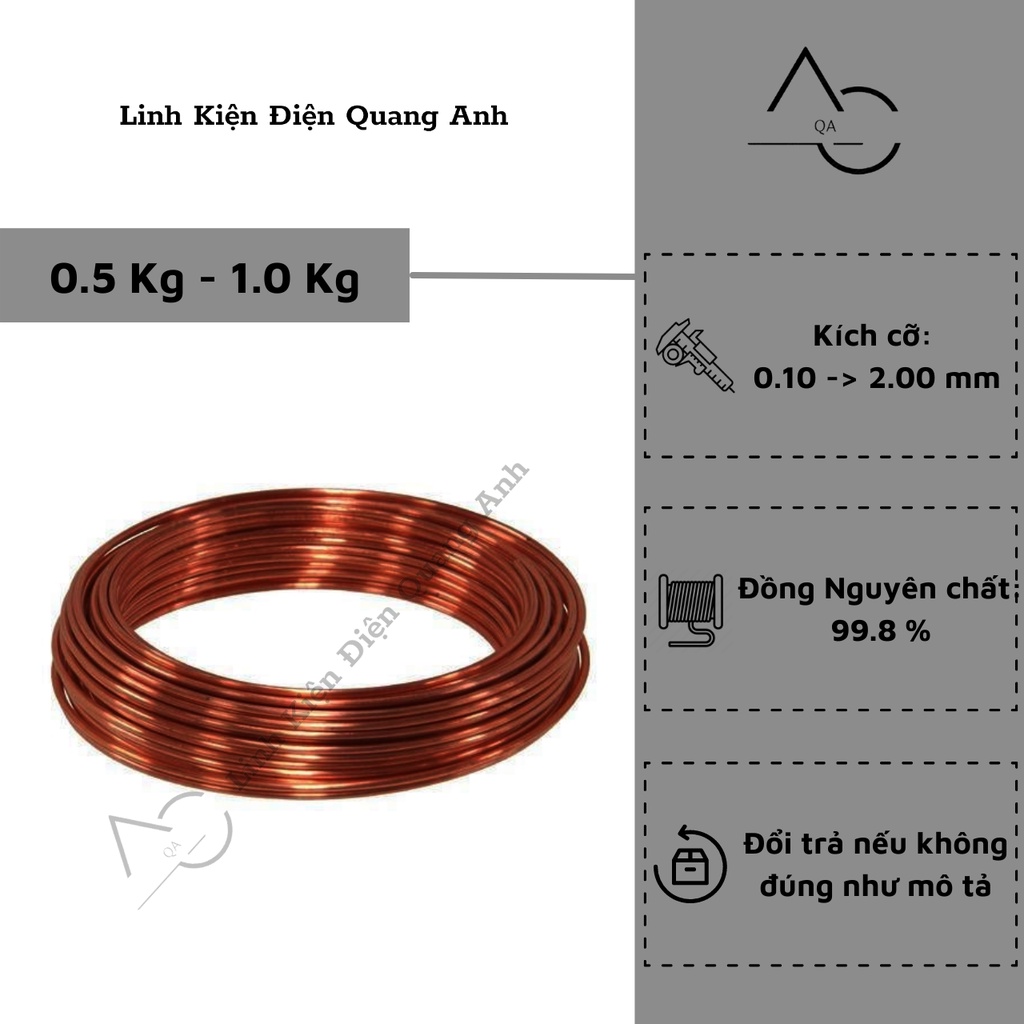 Dây Đồng Quấn Biến Áp  Cách Điện Cuộn Dây Đồng Quấn Motor Handmade Bonsai 0.5 Kg và 1 Kg