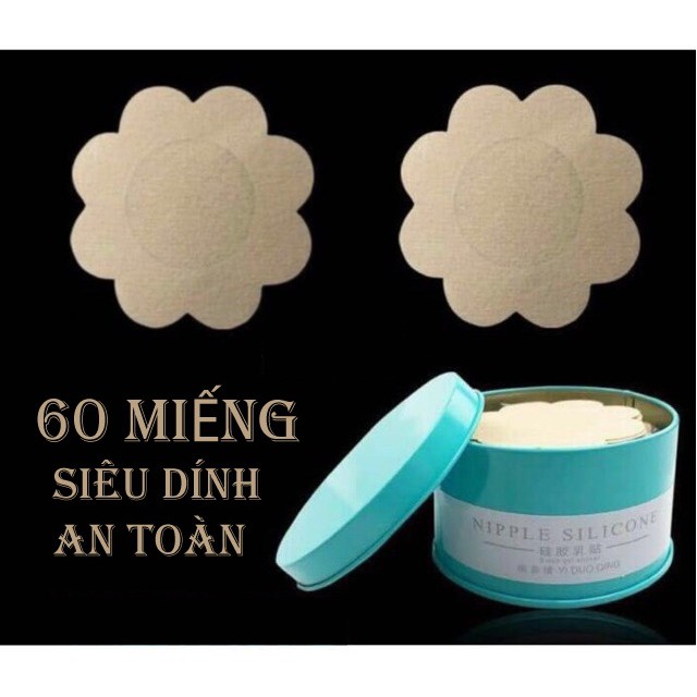 Hộp 60 miếng dán đầu ti hình cánh hoa đẹp