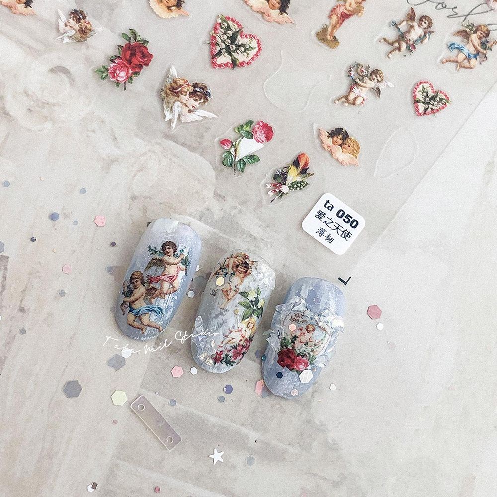 [Hàng mới về] Hình dán móng hoạ tiết thiên thần 5D trang trí móng đẹp mắt