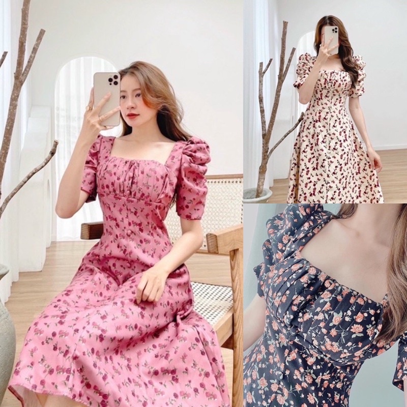 Bigsize Đầm hoa xếp ngực 55-95kg