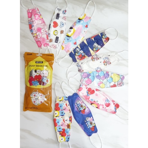 Set 10 Khẩu Trang KF94 BTS Mix / KF94 Dành Cho Trẻ Em