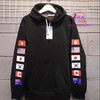 Áo khoác hoodie lá  cờ  nam nữ