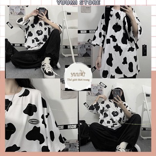Áo phông bò sữa chất cotton mềm mại unisex cực hot xưởng may yuumi mã 035