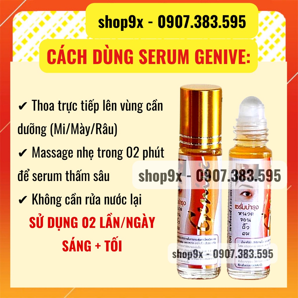 Serum Mọc Dày Mi, Lông Mày, Râu Genive 8ml