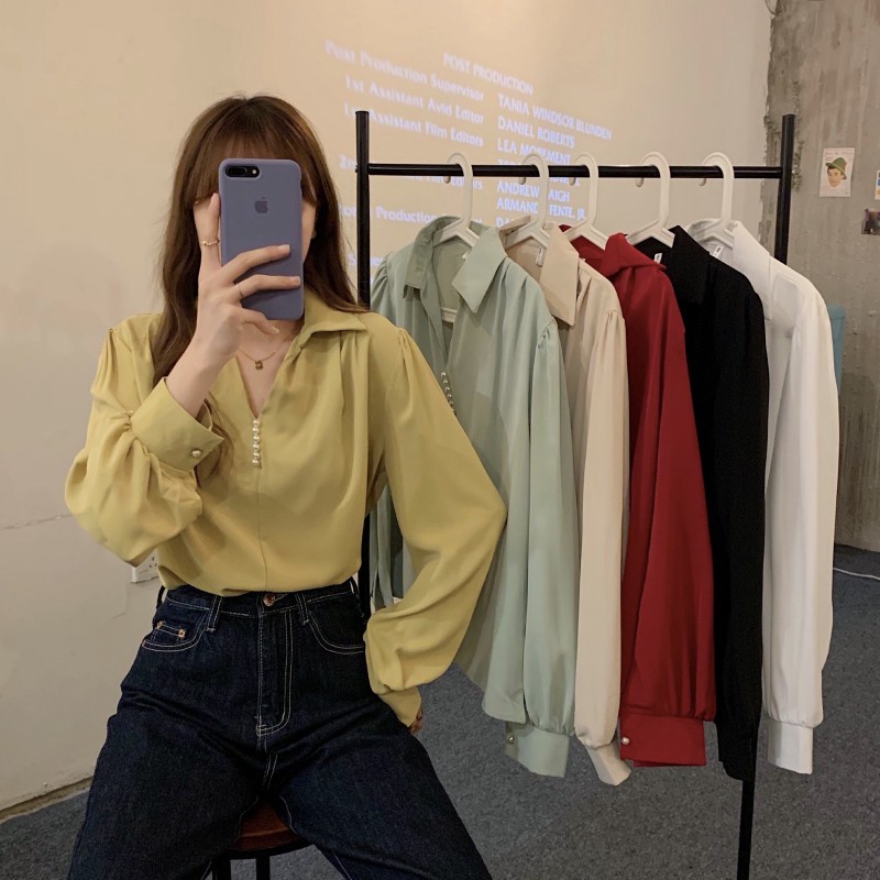 [SẴN] Áo kiểu sơ mi nữ Ulzzang Quảng Châu ASK2