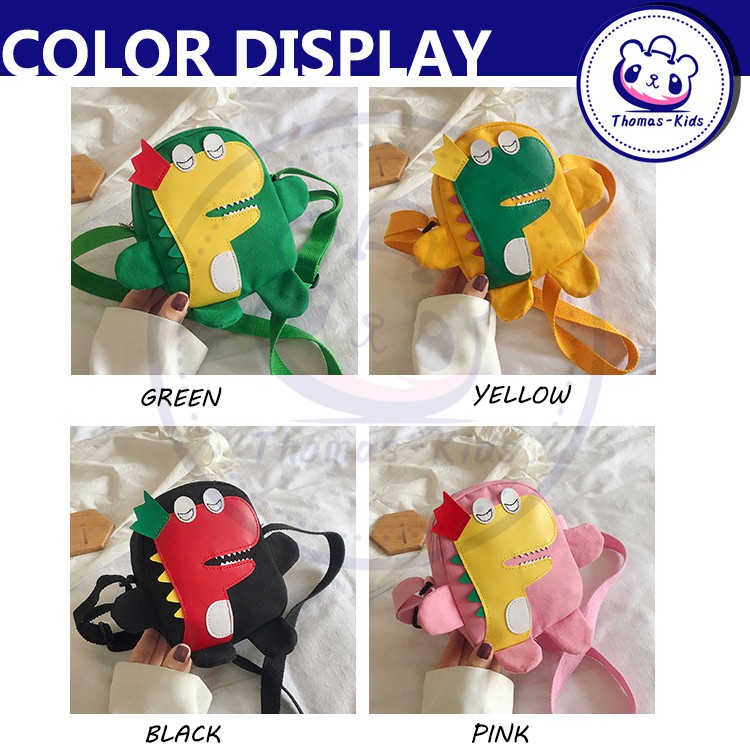 [THOMAS KIDS] Dễ thương cho bé Túi hợp thời trang Địu thời trang Khủng long Bé gái Bé gái Túi thường Beg Phụ kiện cho bé