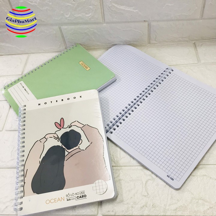 Sổ Tay A5 Lò Xo - Sổ Tay Kẻ Caro A5