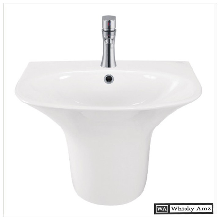 Chậu rửa lavabo liền chân tròn  kb 2803,hàng chính hãng cao cấp 3 năm bảo hành .