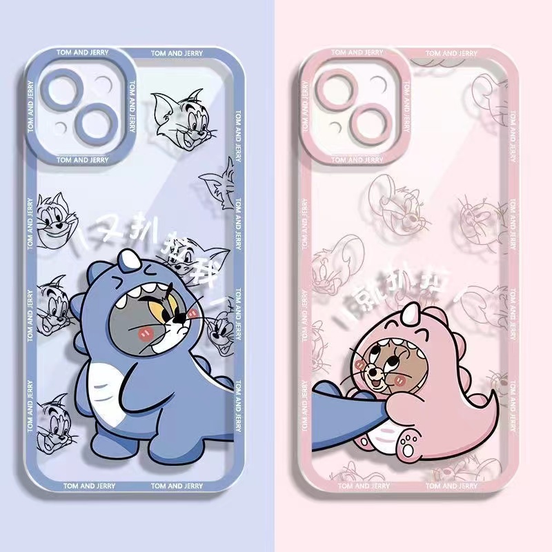 Ốp Điện Thoại Mềm Trong Suốt Họa Tiết Khủng Long / Mèo Ngộ Nghĩnh Cho iPhone 11 12 13 14 Pro MAX XS XR 7 SE20 X 8Plus 2023