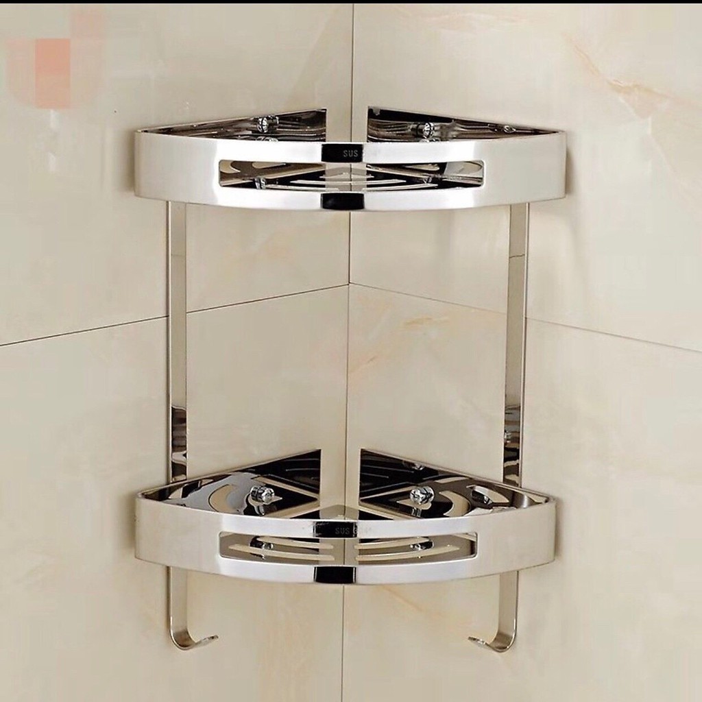 KỆ GÓC NHÀ TẮM INOX 2 TẦNG | BigBuy360 - bigbuy360.vn