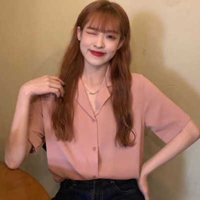 [ RẺ VÔ ĐỊCH] Áo Sơ Mi Nữ Basic Tay Lỡ Cổ Vest Kiểu Dáng Hàn Quốc Đủ Màu
