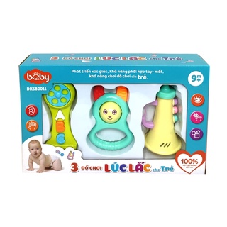 Bộ 3 đồ chơi lúc lắc cho trẻ - happy baby dk580011
