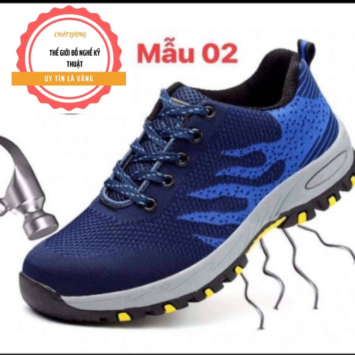 Giầy bảo hộ lao động kiểu dáng thể thao thoáng khí, chống trơn trượt, chống đinh, chống dập ngón, chống tĩnh điện mẫu 02