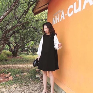 Váy xuông umi tay ren