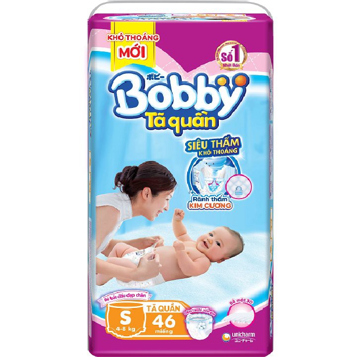 Tã Quần Bobby Size S 46 Miếng