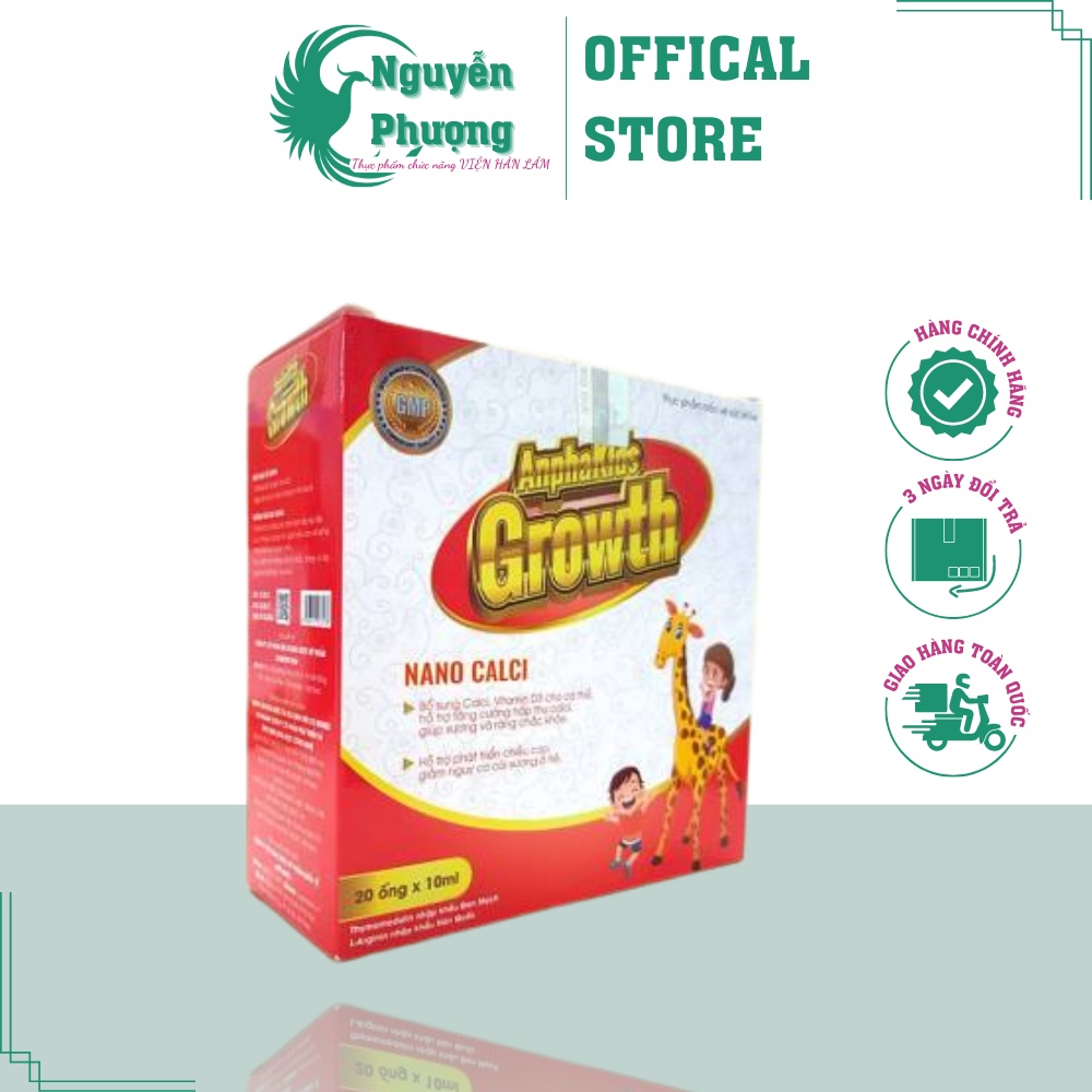 Canxi Nano 💥 CAM KẾT CHÍNH HÃNG 💥 Nano Canxi AnphaKids Growth hỗ trợ Tăng Chiều Cao, xương khỏe - Viện Hàn Lâm KHCN VN
